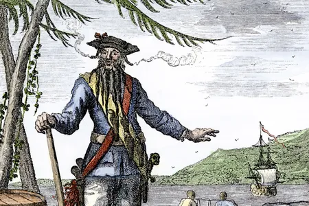 An illustration of Blackbeard, the famed pirate