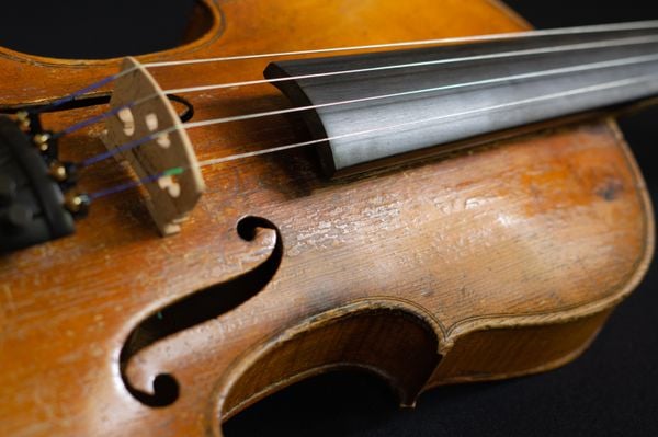 Vintage Violin Bridge and Fingerboard thumbnail