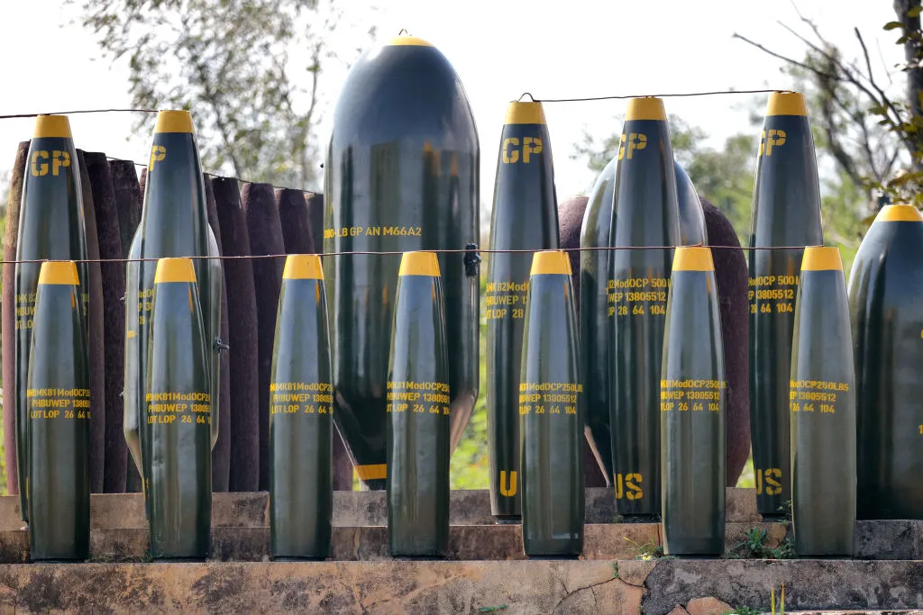 bomb shells on display at Khe Sanh Combat Base museum