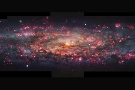 A section of the new view of the Sculptor galaxy, featuring thousands of colors