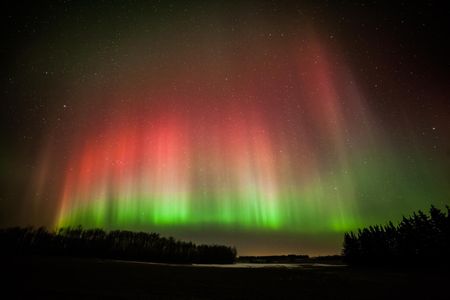 "The show was another spectacular one! Reds and greens and yellows! The sky has just been on fire!" the photographer enthuses on Spaceweather.com.