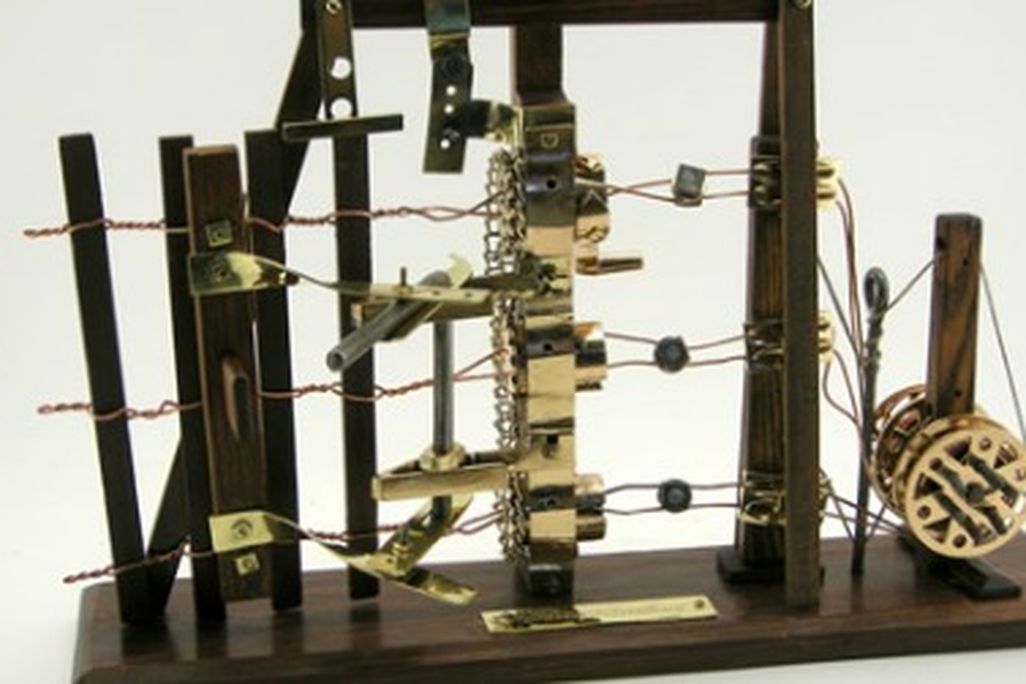 A model of Conrad F. Bartling's 1888 fence-building machine