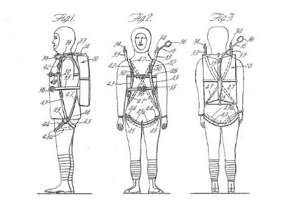 Floyd Smith, patent 1,462,456 for a parachute pack and harness, 1919