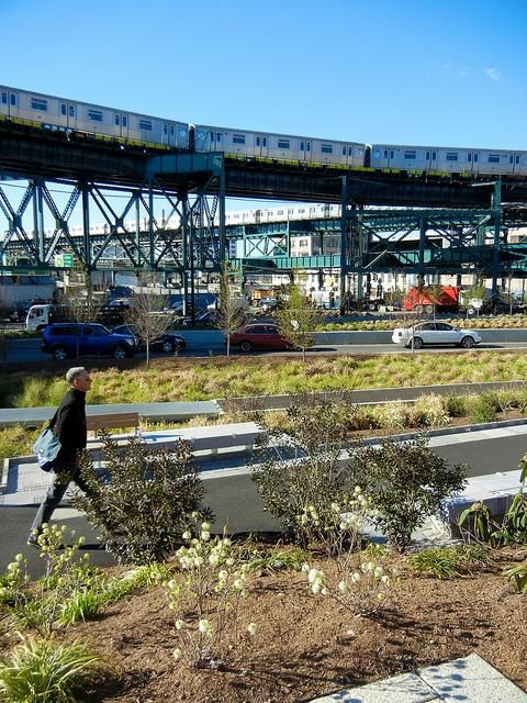 Ruddick transformed Queens Plaza by merging plants, water, wind and sun with the city’s infrastructure.