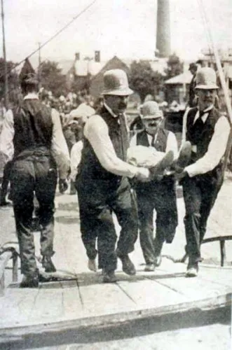 Rescuers at the scene of the greatest maritime disaster in American peacetime history.