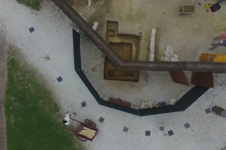 Excavations near the Powder Magazine in Williamsburg, Virginia, where the four bodies were found
