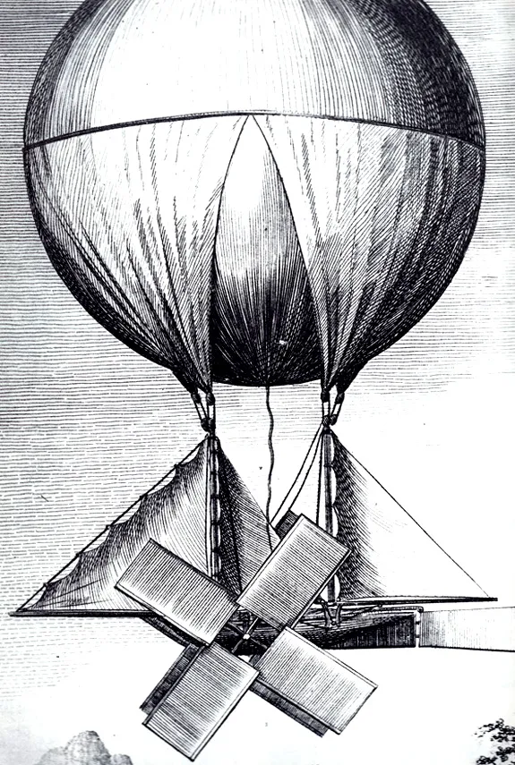The Aeronautic Chariot designed by Richard Crosbie (circa 1780)