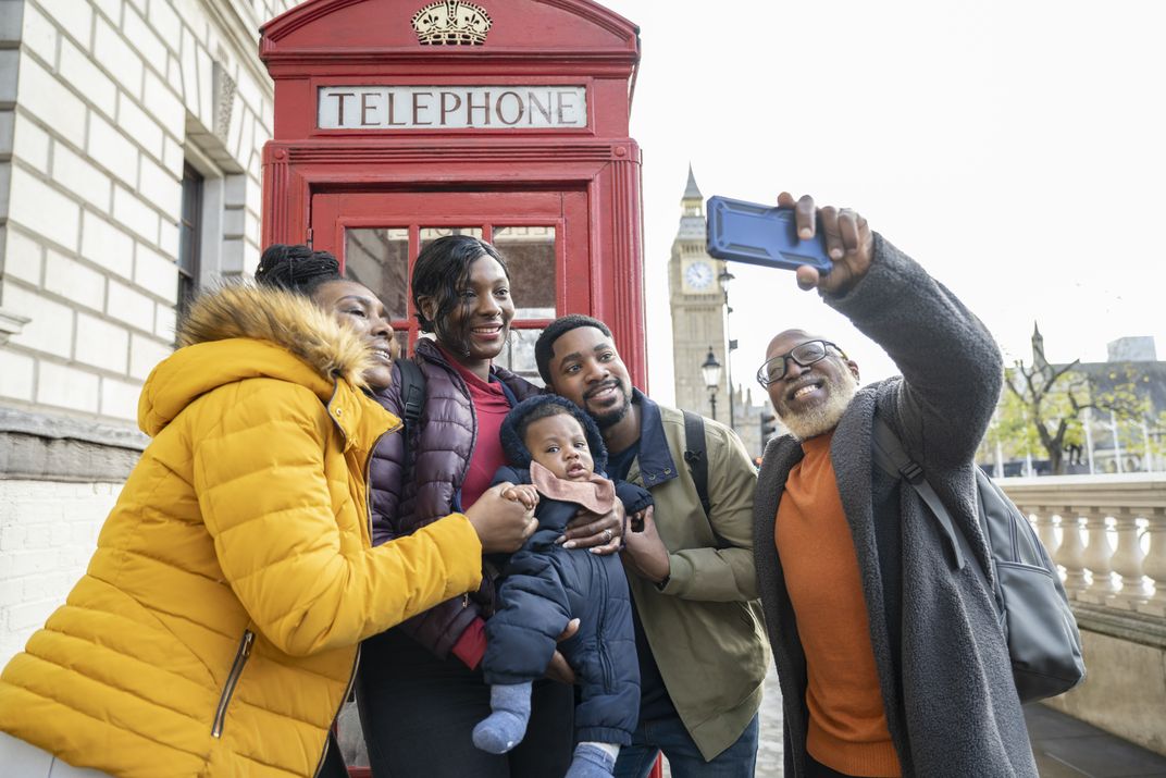 A family selfie in London