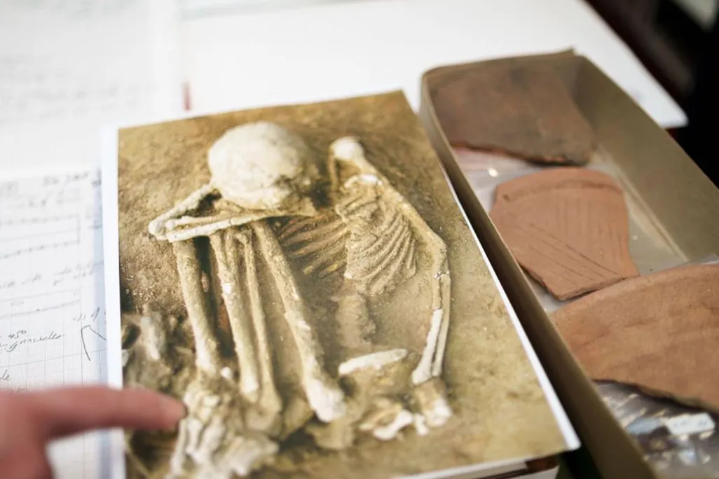 A photograph of a photograph of a Southeast Asian smoke-dried mummy