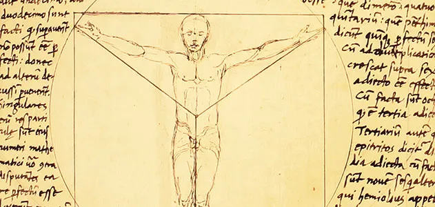 Vitruvian Man manuscript
