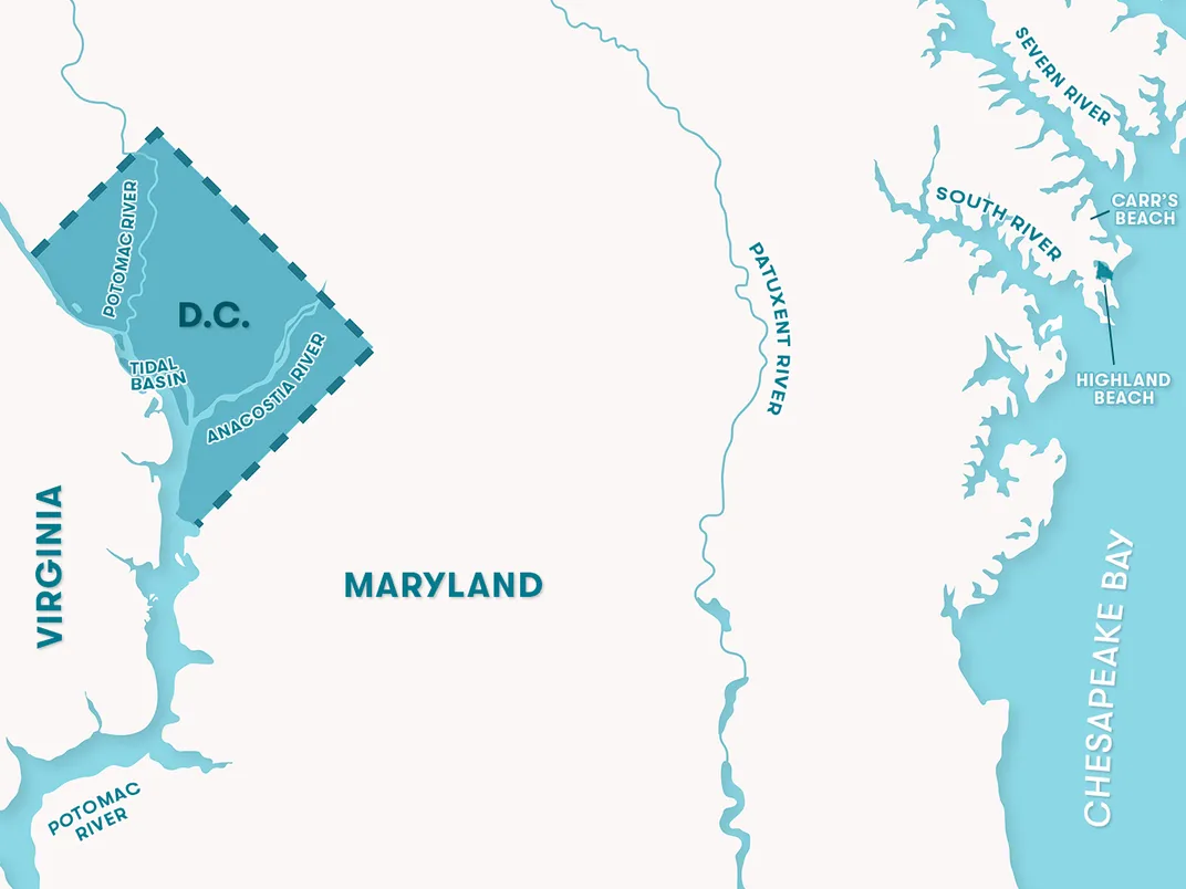 Map of the Chesapeake Bay region