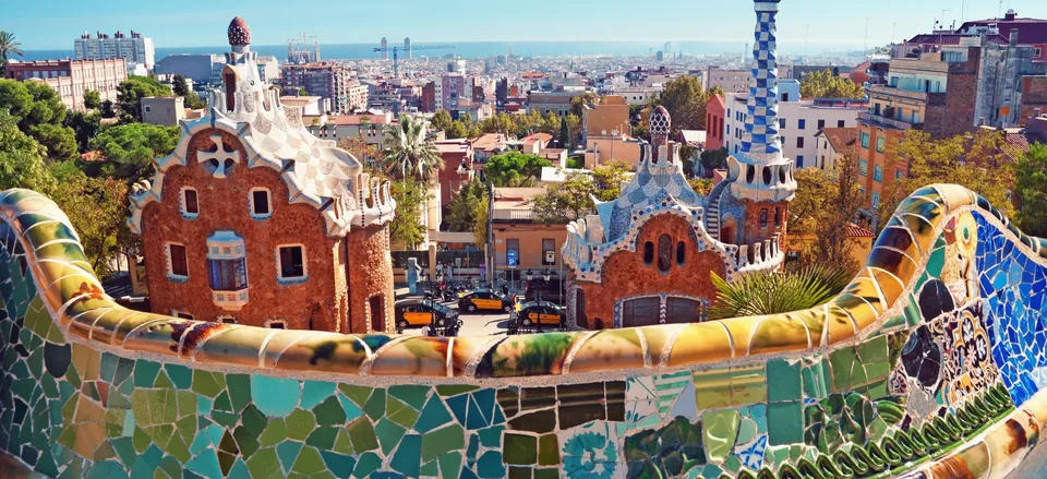  Vista from Gaudi's Parc Guell in Barcelona 