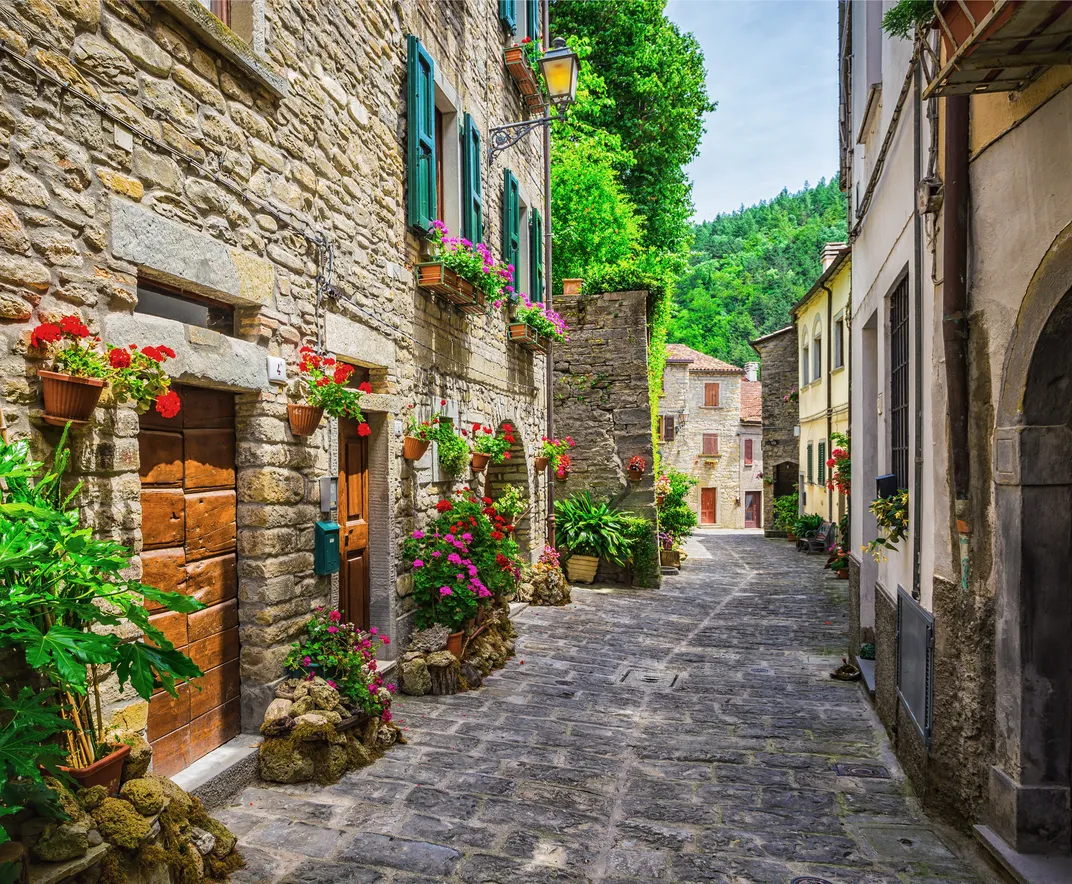 Typical street in a Tuscan village