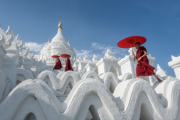 White Temple With Novices thumbnail