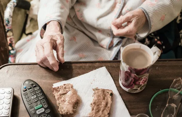 Barbara's typical breakfast includes a cup of weak instant coffee and toast with peanut butter. thumbnail