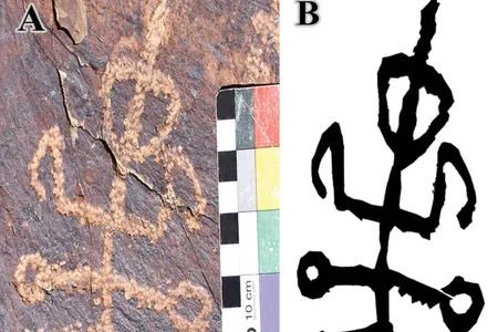 A part-human, part-insect glyph found in Iran