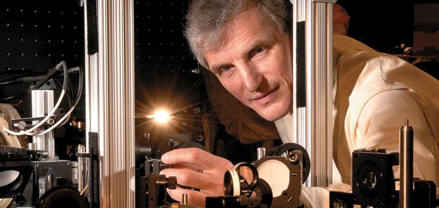 Bright idea: Wolfgang Ketterle (in his M.I.T lab) hopes to discover new forms of matter by studying ultracold atoms.