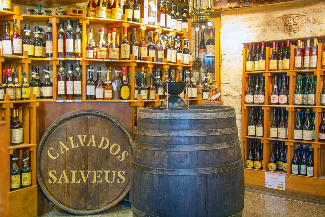 Shop of Normandy's traditional calvados apple brandy