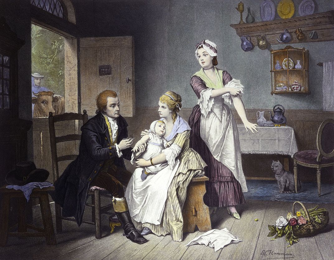 Edward Jenner performing a vaccination