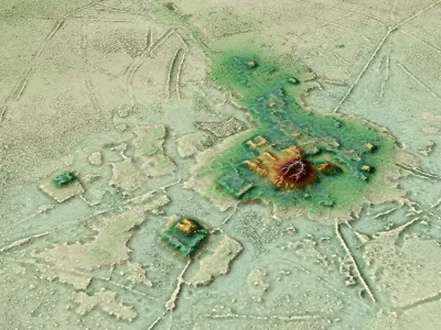 A 3-D animation put together using data from lidar shows the urban center of Cotoca.