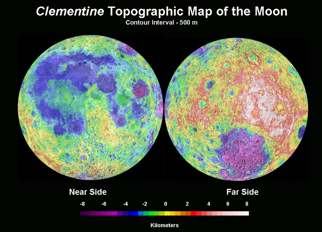 topographic moon map