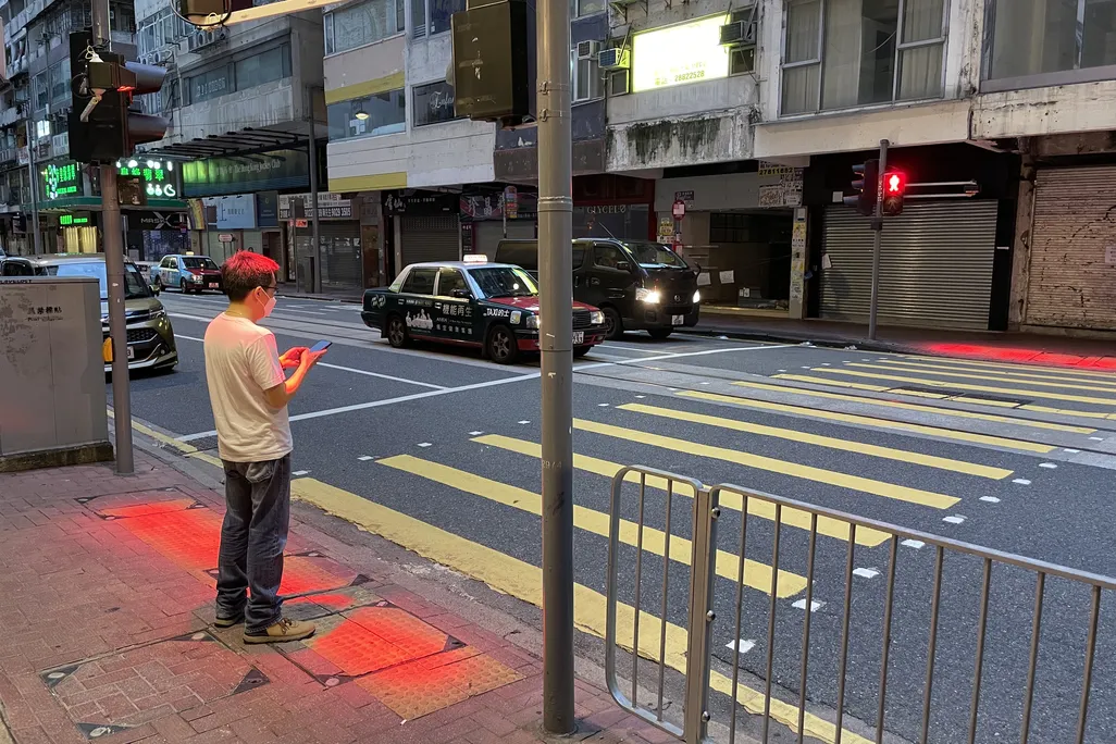 Person at crosswalk