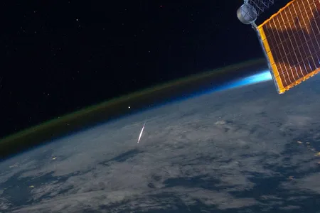 Astronaut Ron Garan took this shot of a meteor from the space station during the annual Perseid shower in 2011. 