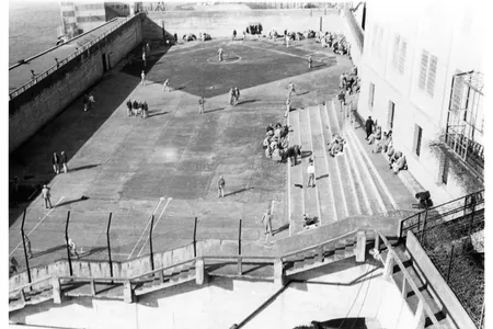Alcatraz's recreation yard, where the structures were discovered.