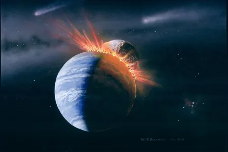 Visualization of the giant impact that formed the moon