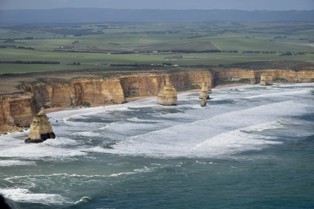 View of the rock towers and coast