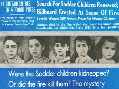 The Sodder children, from left to right: 14-year-old Maurice, 12-year-old Martha, 9-year-old Louis, 8-year-old Jennie and 5-year-old Betty