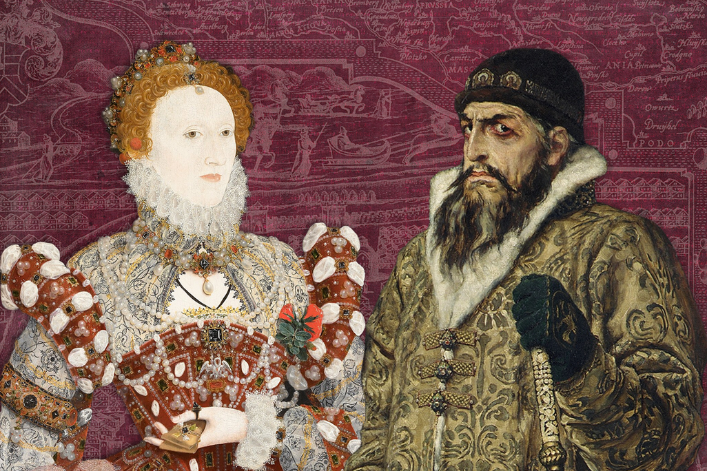 An illustration of Elizabeth I and Ivan the Terrible