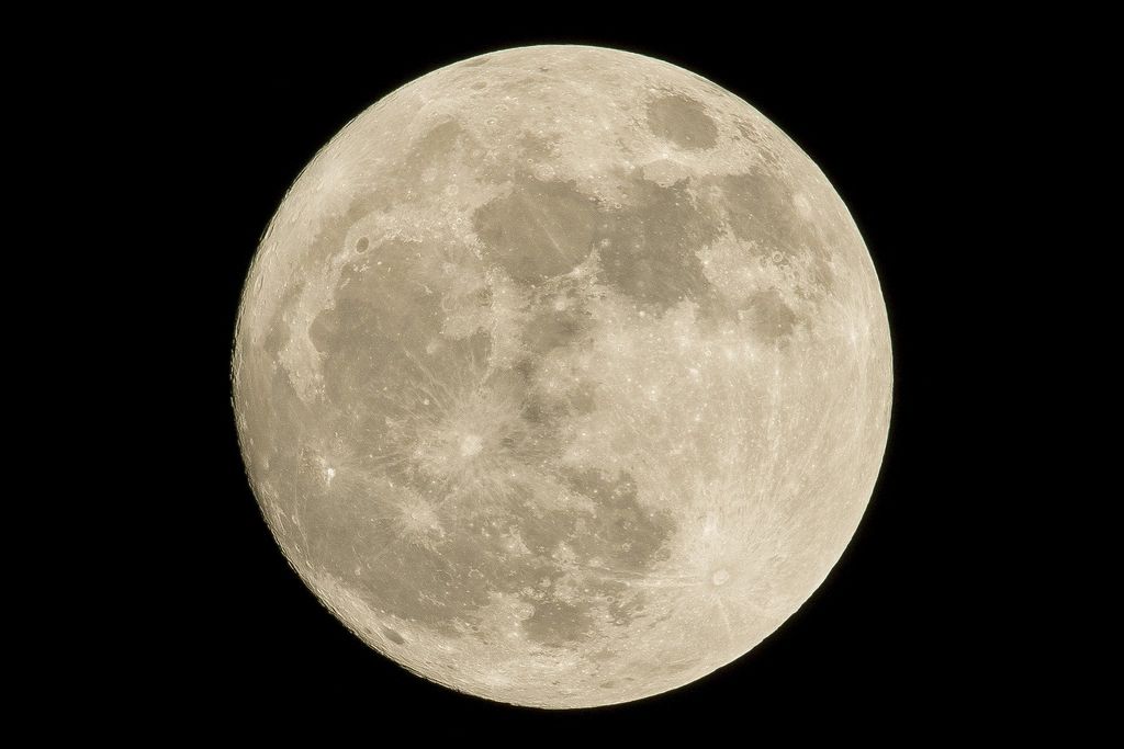 An image of the moon in front of a black sky. The moon is illuminated, and its craters is visible in various shades of white and gray.