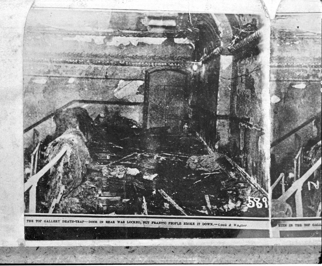 Iroquois Theatre top gallery after the fire, Chicago, Illinois, 1903