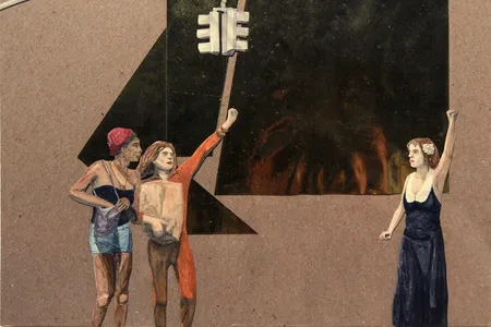 S.T.A.R. (2012) by Tuesday Smillie. Watercolor collage on board.