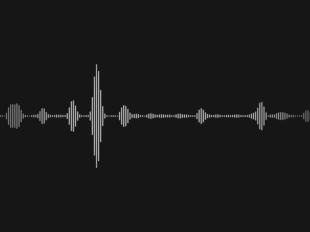 A visual of blips of sound waves on a black background