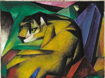 Tiger, oil on canvas, 1912. The artist&rsquo;s vibrant animal paintings were based on careful study, including hours spent observing big cats at the Berlin Zoo.&nbsp;