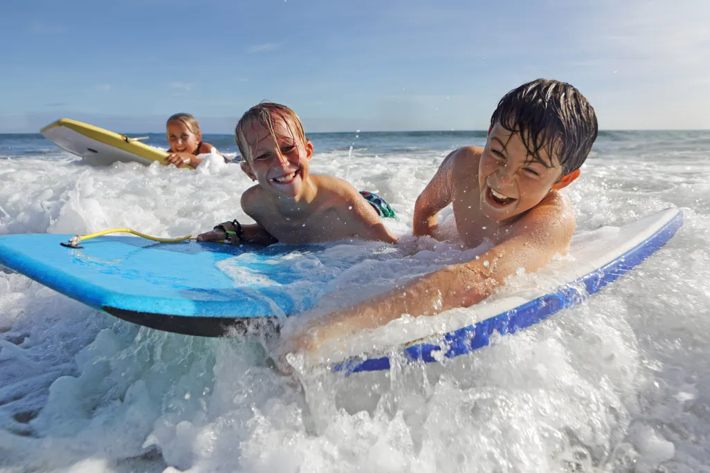 kids on boogie boards