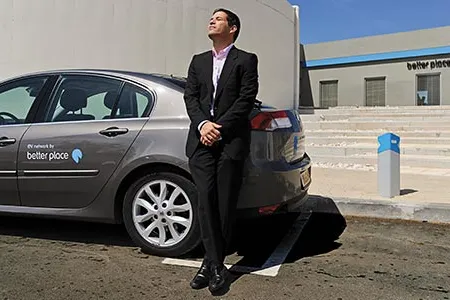 Shai Agassi, at a corporate facility outside Tel Aviv, founded a company whose name reflects his determination to improve the world.