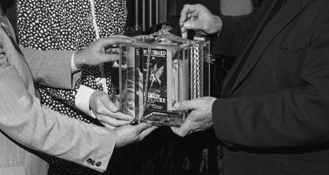 The 1987 L. Ron Hubbard Writers of the Future time capsule placed in a bank vault