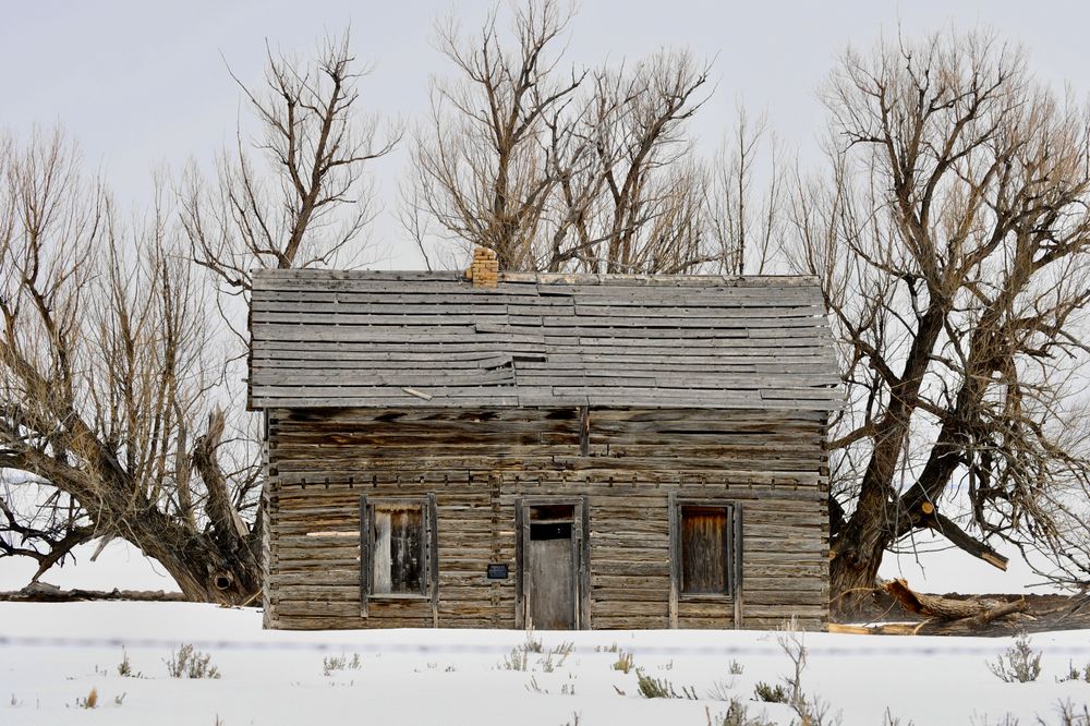 This is a very good example of a historic Mormon cabin in rural Utah.
