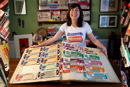 Candy Wrapper Museum curator Darlene Lacey was 15 when she started collecting for her "roadside attraction." Building the online museum has led to all kinds of surprises&mdash;including being sent a Necco scrapbook saved from a dumpster (pictured above).