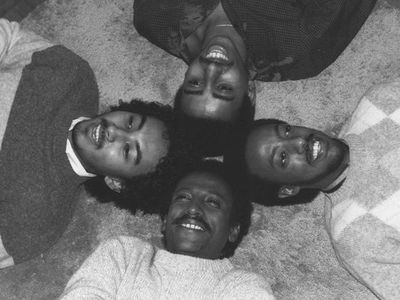Admas. From left, clockwise: Abegasu Shiota, Henock Temesgen, Tewodros Aklilu, and Yousef Tesfaye. 