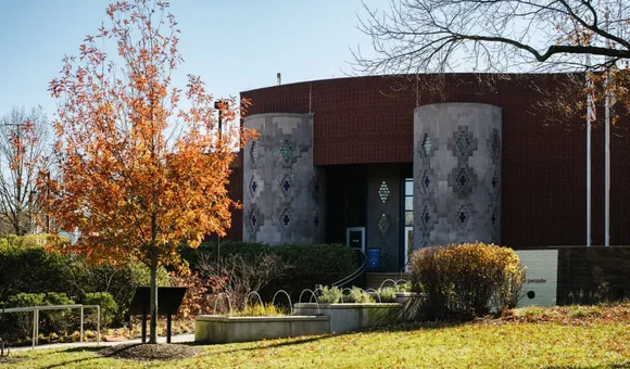 Fall colors on the trees around the museum