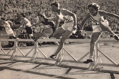 Babe Didrickson’s brash behavior along with her decorated athleticism (above: second from right in the 80-meter hurdle) challenged every imagined ideal for a woman athlete in the 1930s.