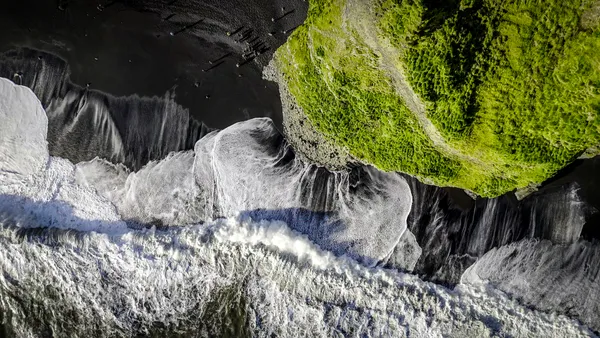 Abstract Iceland: Waves Meet Black Sand at Reynisfjara thumbnail