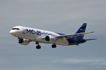 Russia's MC-21 on its first flight