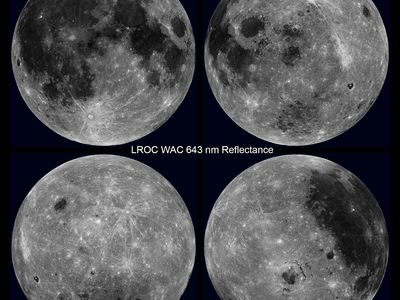 Four composite views of the Moon