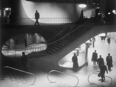 Life imitates art: The lighting at New York’s Idlewild Airport, which officials in the 1960s believed vulnerable to spies smuggling A-bombs, gave it the look of a film-noir set for a movie about spies smuggling bombs.