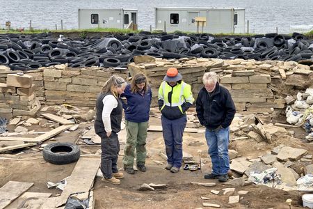 Researchers successfully recovered one of the two prehistoric timbers.